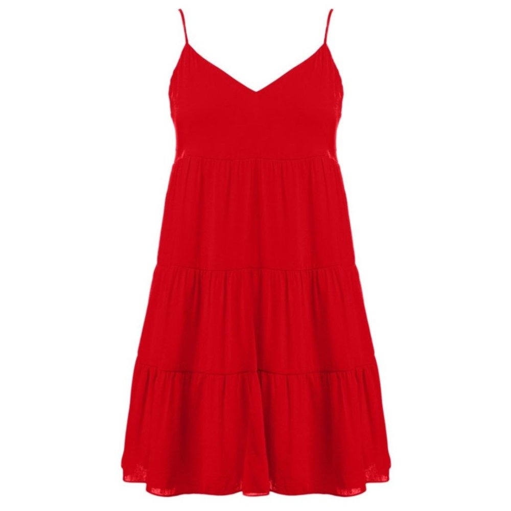 Naked Zebra Tier's to Never Growing Up Mini Dress Red Size Medium NWT